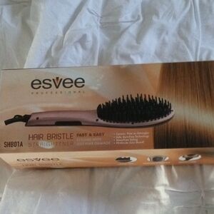 Professional Hair Bristle Straightener - Pink